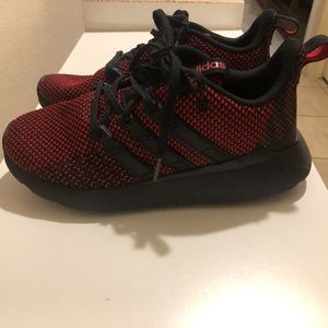Kid’s red & black Size 3 1/2 Adidas sneakers- tennis shoes